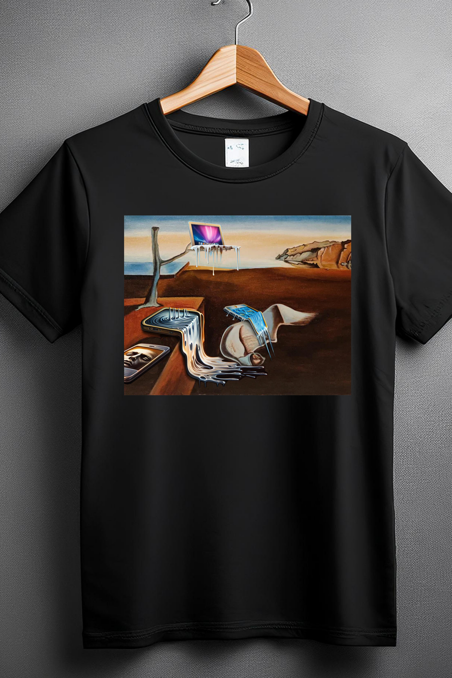 Melting Tech Surrealism T-Shirt – A Modern Take on a Classic