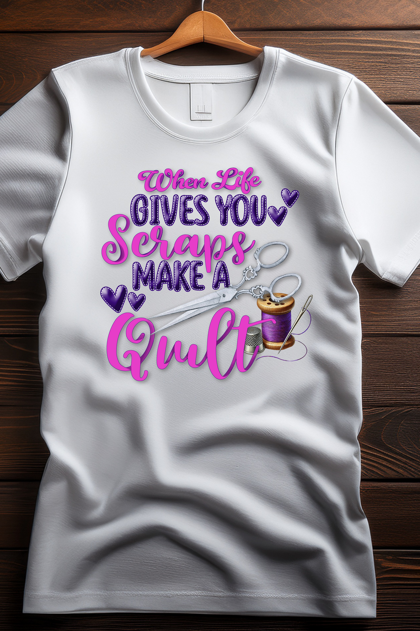 Quilting Lover T-Shirt - "When Life Gives You Scraps, Make a Quilt"