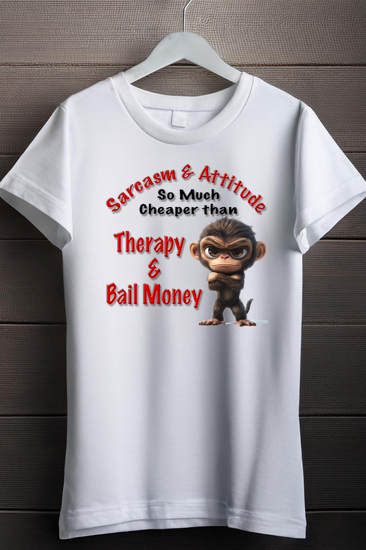 Sarcasm & Attitude Monkey T-Shirt – Fun & Feisty Graphic Tee